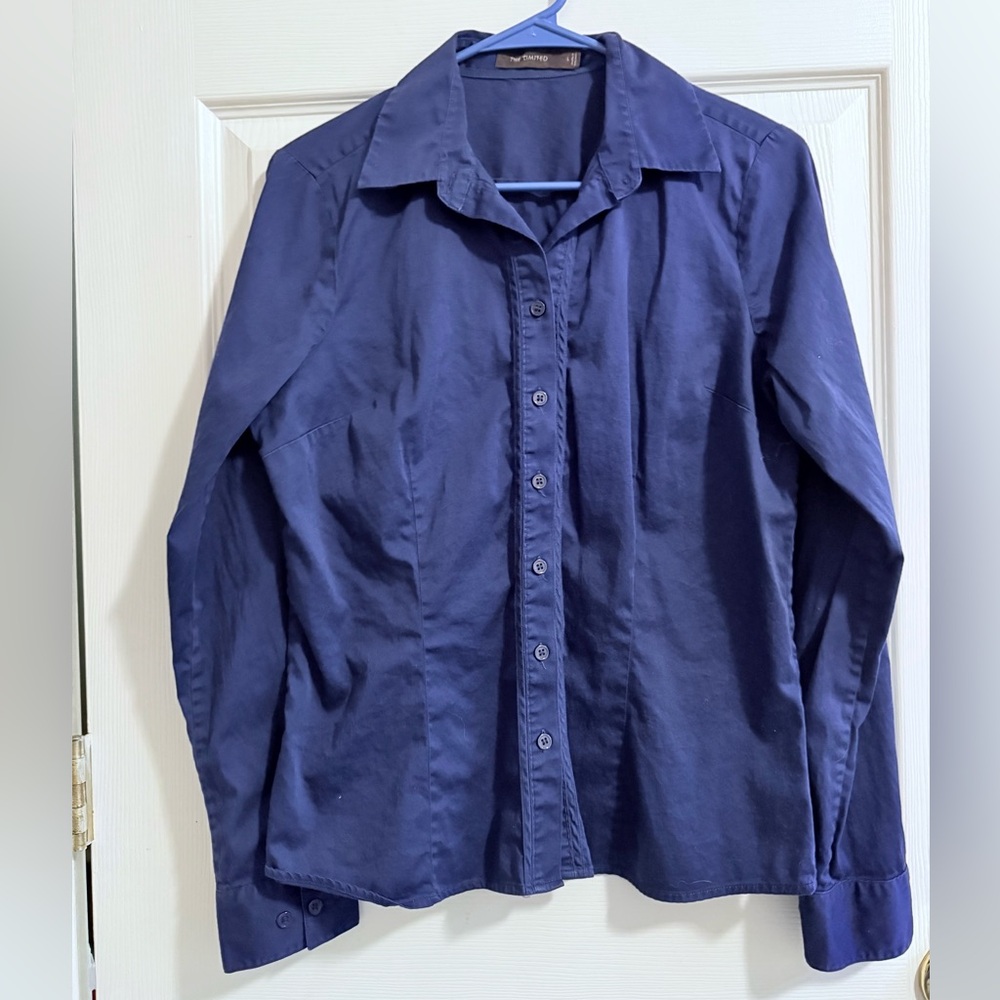 The Limited Deep Purple- Navy Button Up Shirt Size Large